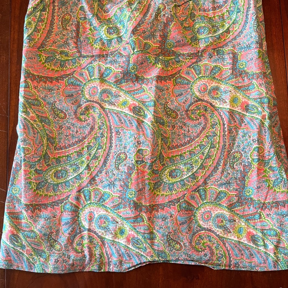 JCrew Colorful Paisley Strapless Top with side zip